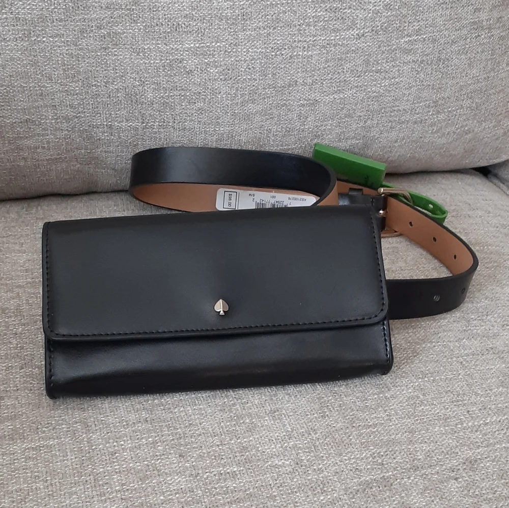 Kate Spade Black Leather Waist Bag
